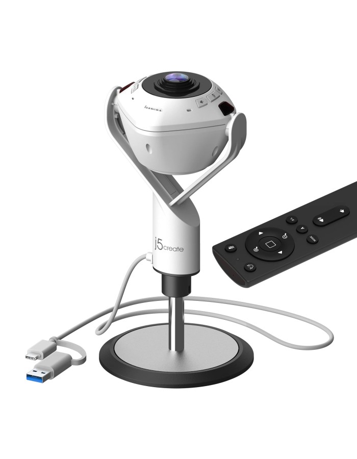 j5create Conference Camera FullHD 360° AI-Powered with Speakerphone & RemoteControl JVU368 j5create Conference Camera FullHD 360° AI-Powered with Speakerphone & RemoteControl JVU368