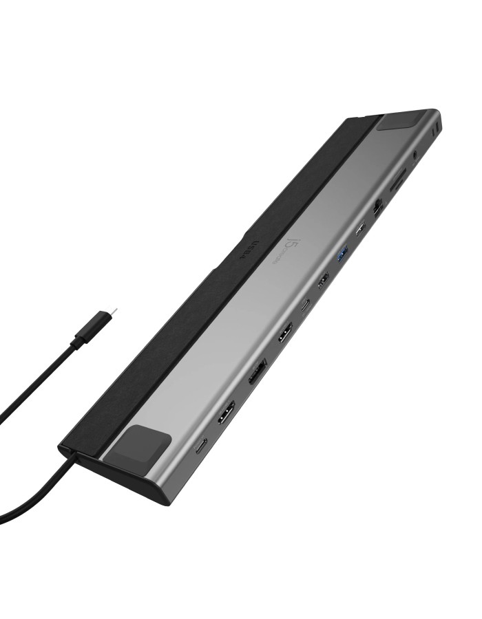 j5create Docking Station USB-C 12-in-1 Triple Display 4K MST MacBookM3 HDMI/DP/USB-C/RJ45/SD/Audio/PD JCD554