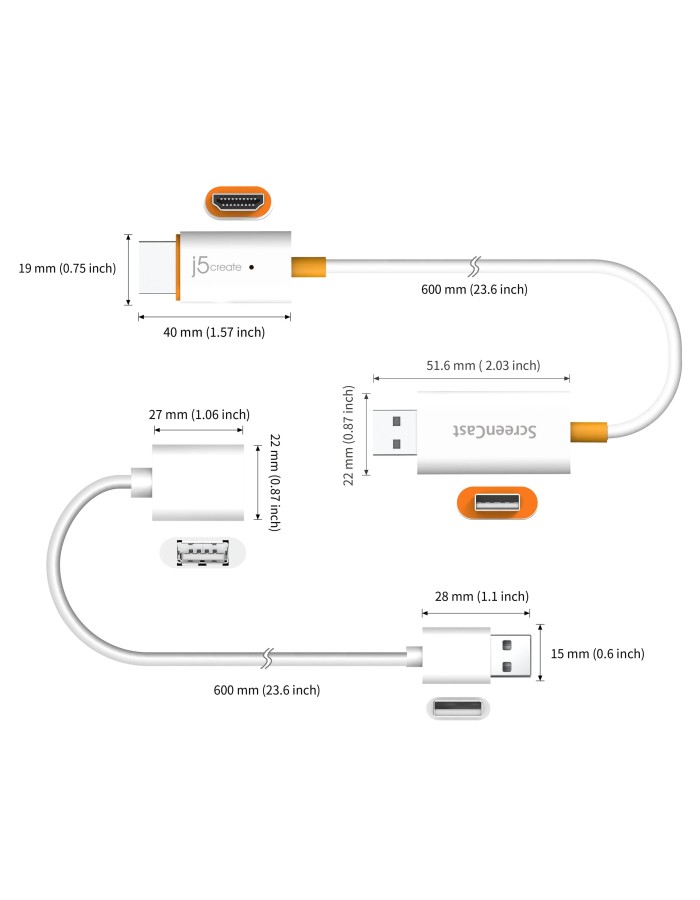 j5create JVAW56 Wireless HDMI Screencast Display Adapter Miracast/AirPlay 1080p USB Powered