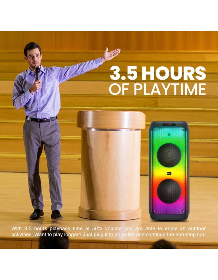 SonicGear AudioXPro1200HD 2 x 12'' Portable Karaoke Speaker with 2 x Wireless Microphones