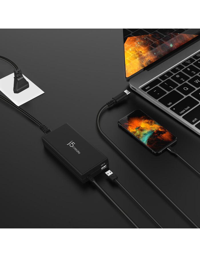 j5create Charger Laptop 100W USB-C with USB-A Port UK JUP2290C-FN j5create Charger Laptop 100W USB-C with USB-A Port UK JUP2290C-FN