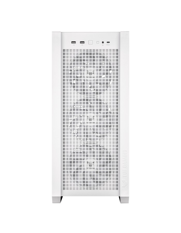 ASUS PC Case TUF Gaming eATX Mesh Front Panel Interchangeable Glass-Mesh Side Panels 4x Pre-Installed Fans USB-C GT302 ARGB White