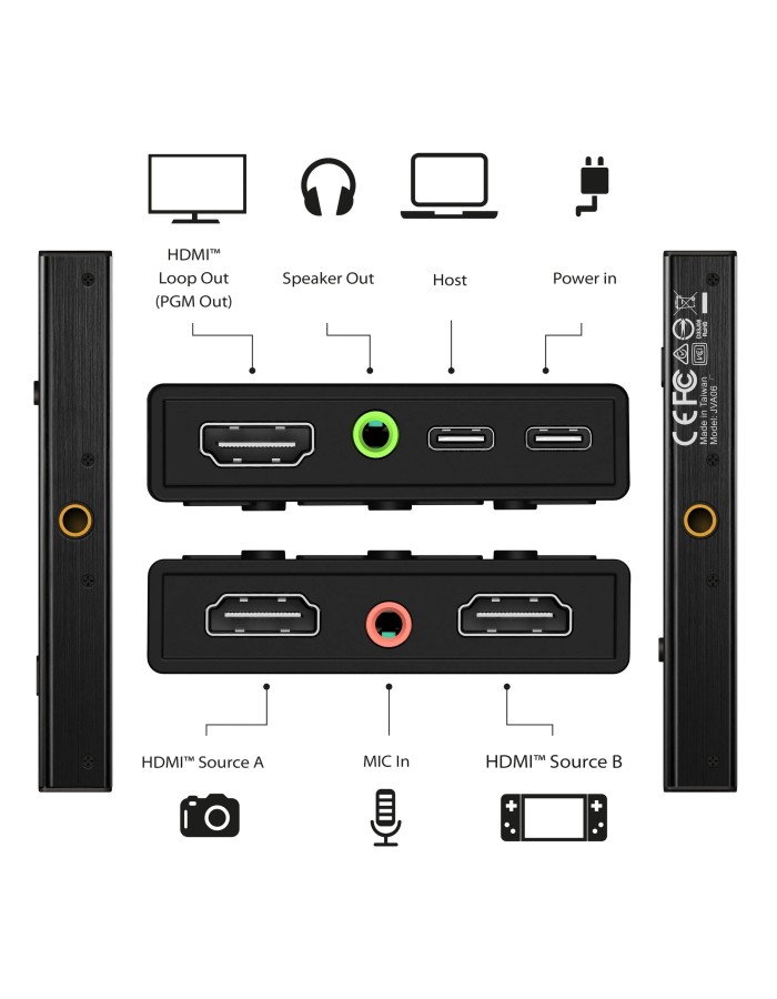 j5create Capture Card Dual HDMI to USB-C/A 1080p 3.5mm/DSLR/PD Windows/Android JVA06 j5create Capture Card Dual HDMI to USB-C/A 1080p 3.5mm/DSLR/PD Windows/Android JVA06