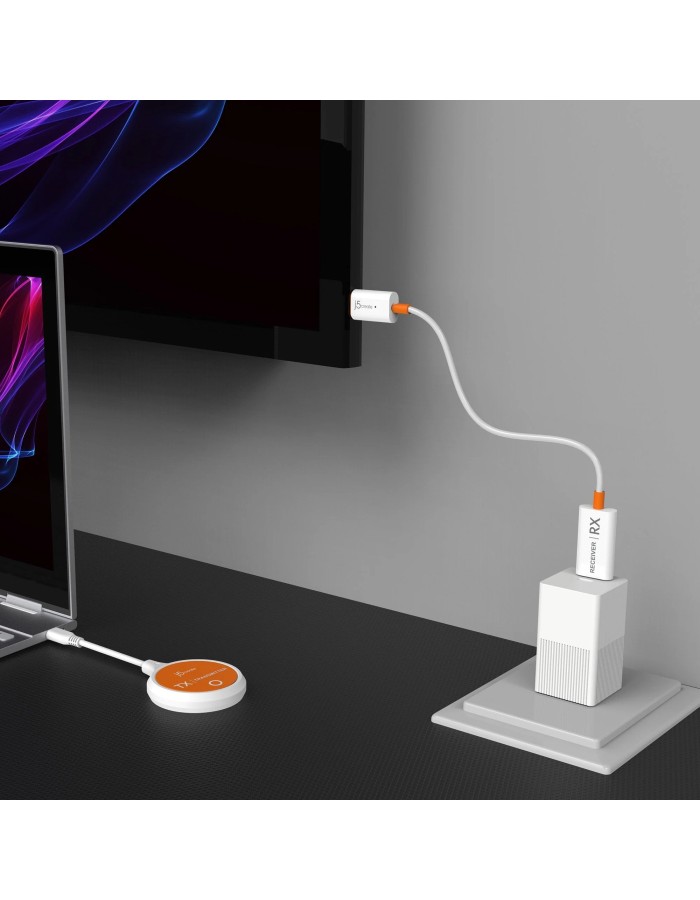 j5create Screencast Wireless Display Extender USB-C to HDMI Transmitter/Receiver 1080p JVAW62