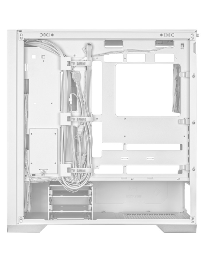 ASUS PC Case TUF Gaming eATX Mesh Front Panel Interchangeable Glass-Mesh Side Panels 4x Pre-Installed Fans USB-C GT302 ARGB White