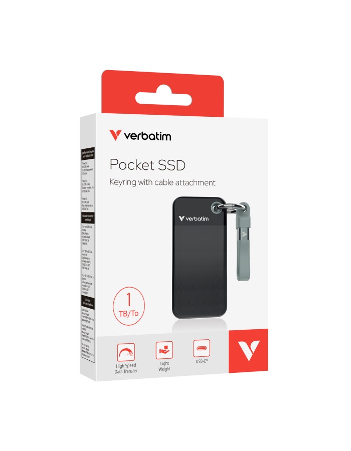 Verbatim SSD Portable POCKET KEYRING 3.2 Gen2 1TB Black/Grey Verbatim SSD Portable POCKET KEYRING 3.2 Gen2 1TB Black/Grey
