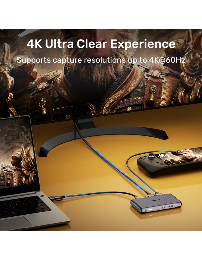 Unitek Capture Card 4K60Hz 3.5mm Audio & Dual HDMI Loop Out V1177A
