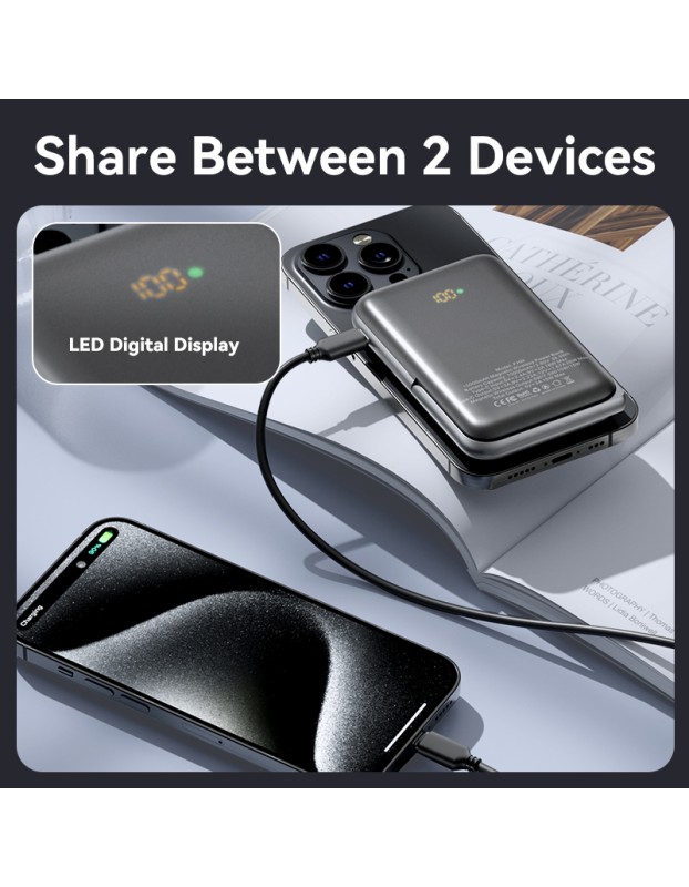 Vention Powerbank Wireless Magnetic 10000mAh 20W with Stand Black FHNB0