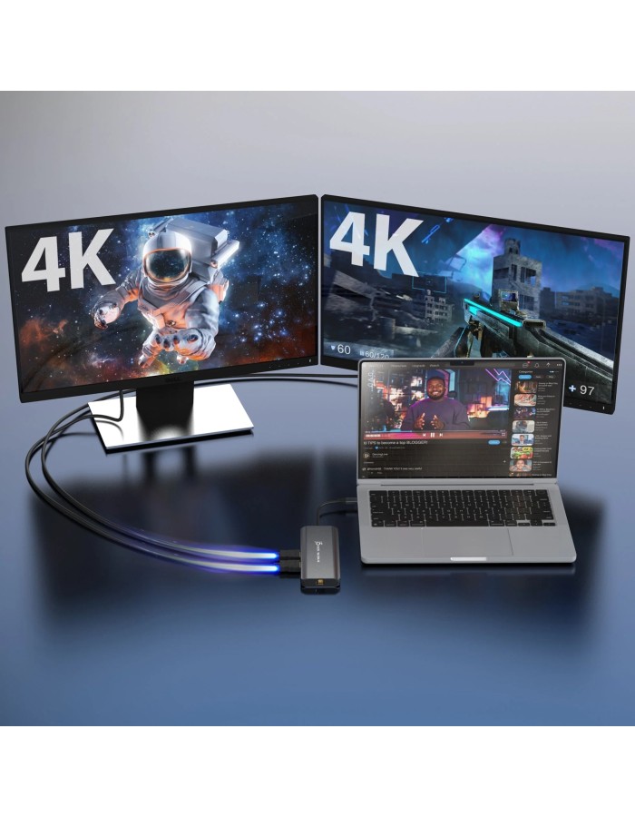 j5create Dock USB-C Dual Display 4K MST MacBookM3 HDMI/RJ45/USB/Audio/PD JCD398