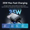 Vention Powerbank 10000mAh 35W Mini Size Built-in USBC Black FHEH0