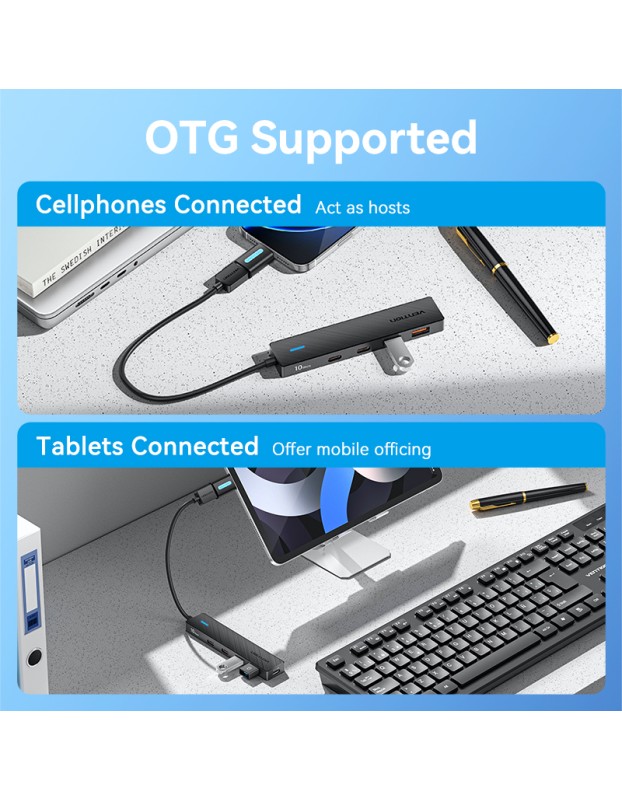Vention IT HUB USB-A 2xA 2xC 3.2 Gen2 + USBC Power Port CHSBB