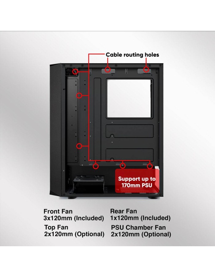 Armaggeddon Gaming Case ATX 4xARGB TRITRON PRO 100 Black Armaggeddon Gaming Case ATX 4xARGB TRITRON PRO 100 Black