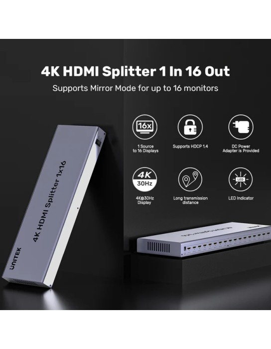 Unitek HDMI Splitter 1x16 4K30Hz V1137A