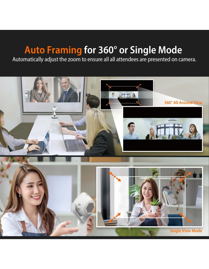 j5create Conference Camera FullHD 360° AI-Powered with Speakerphone & RemoteControl JVU368 j5create Conference Camera FullHD 360° AI-Powered with Speakerphone & RemoteControl JVU368