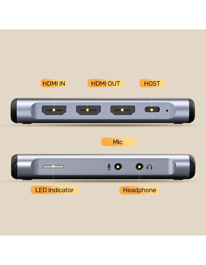 Unitek Capture Card 4K60Hz 3.5mm Audio & Dual HDMI Loop Out V1177A
