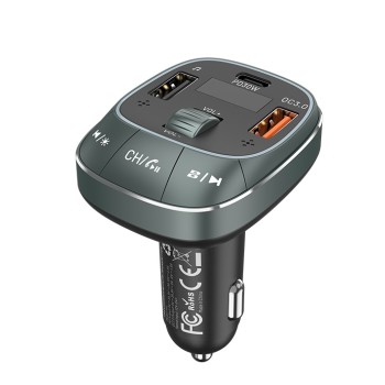 Vention Car FM Transmitter, USB Music Player & Charger 3xUSB 30W/18W/5W FFLB0