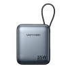 Vention Powerbank 10000mAh 35W Mini Size Built-in USBC Black FHEH0