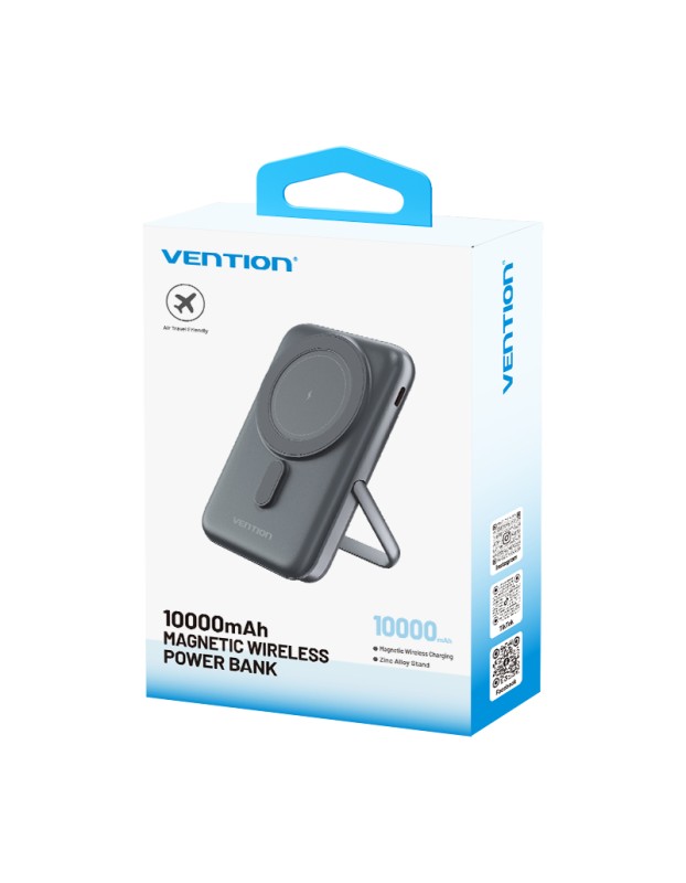Vention Powerbank Wireless Magnetic 10000mAh 20W with Stand Black FHNB0