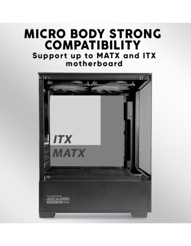 Armaggeddon Gaming Case M-ATX AQUARON Duplex ONE White + 3xARGB (Bottom USB) Armaggeddon Gaming Case M-ATX AQUARON Duplex ONE White + 3xARGB (Bottom USB)
