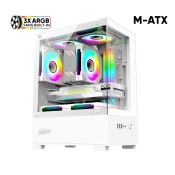 Armaggeddon Gaming Case M-ATX AQUARON Duplex ONE White + 3xARGB (Bottom USB) Armaggeddon Gaming Case M-ATX AQUARON Duplex ONE White + 3xARGB (Bottom USB)
