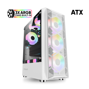 Armaggeddon Gaming Case ATX 3xARGB TRITRON 2 White Armaggeddon Gaming Case ATX 3xARGB TRITRON 2 White