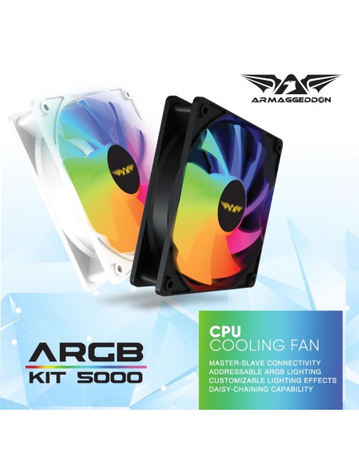 Armaggeddon Gaming Cooling Fan for ARGB KIT 5000 1pc Slave Fan Black Armaggeddon Gaming Cooling Fan for ARGB KIT 5000 1pc Slave Fan Black