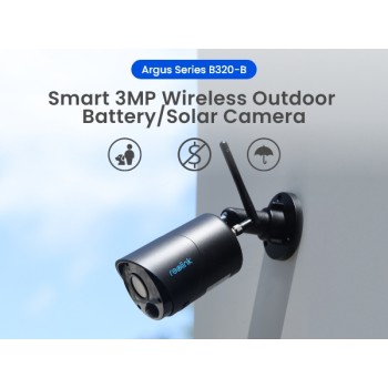 Reolink BUNDLE 3MP ARGUS Eco B320 (Black) + White Solar Panel (25655+24757)