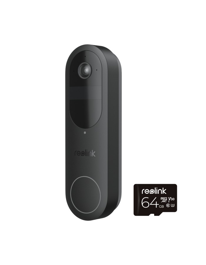 Reolink BP Battery Video Doorbell 4MP Black with Chime and 64GB MicroSD (D340B)