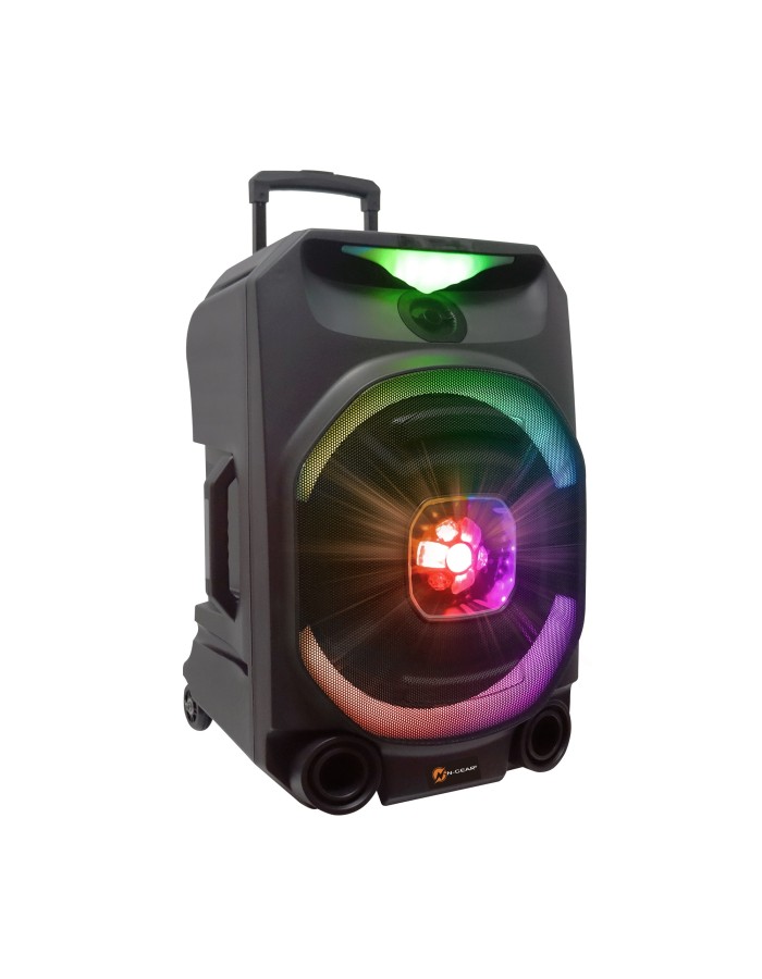 N-Gear FLASH1550 15'' Portable Karaoke Disco Speaker with Wireless Mic BT USB & LED Effects