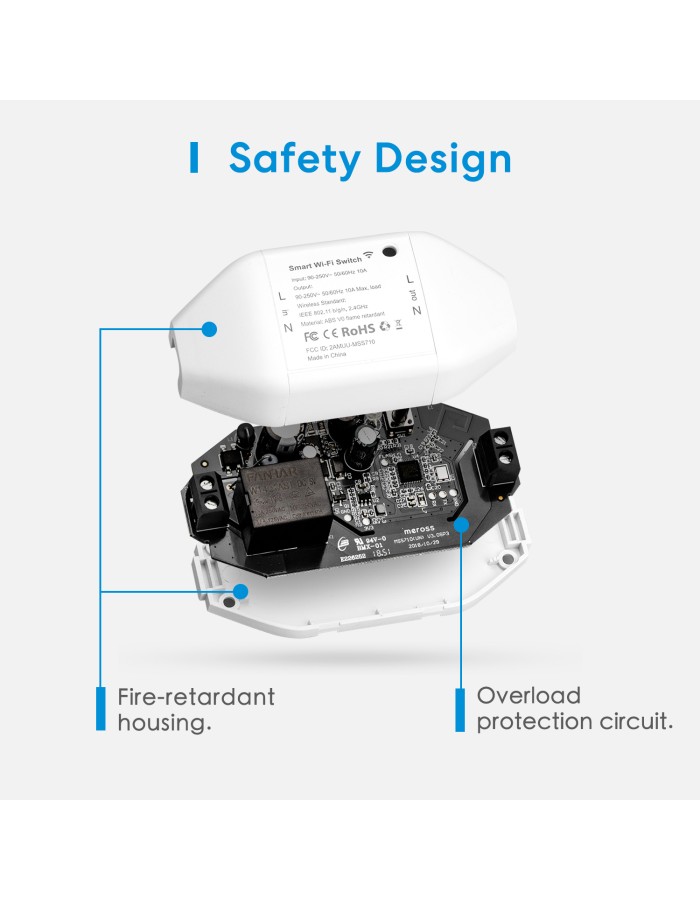 Meross Homekit Smart Wi-Fi Switch 10A MSS710HK-UN Meross Homekit Smart Wi-Fi Switch 10A MSS710HK-UN