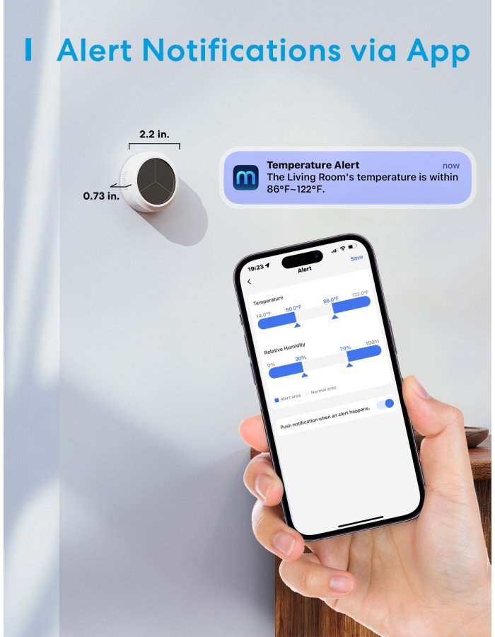 Meross Homekit Smart Temperature and Humidity Sensor MS100FH-UK