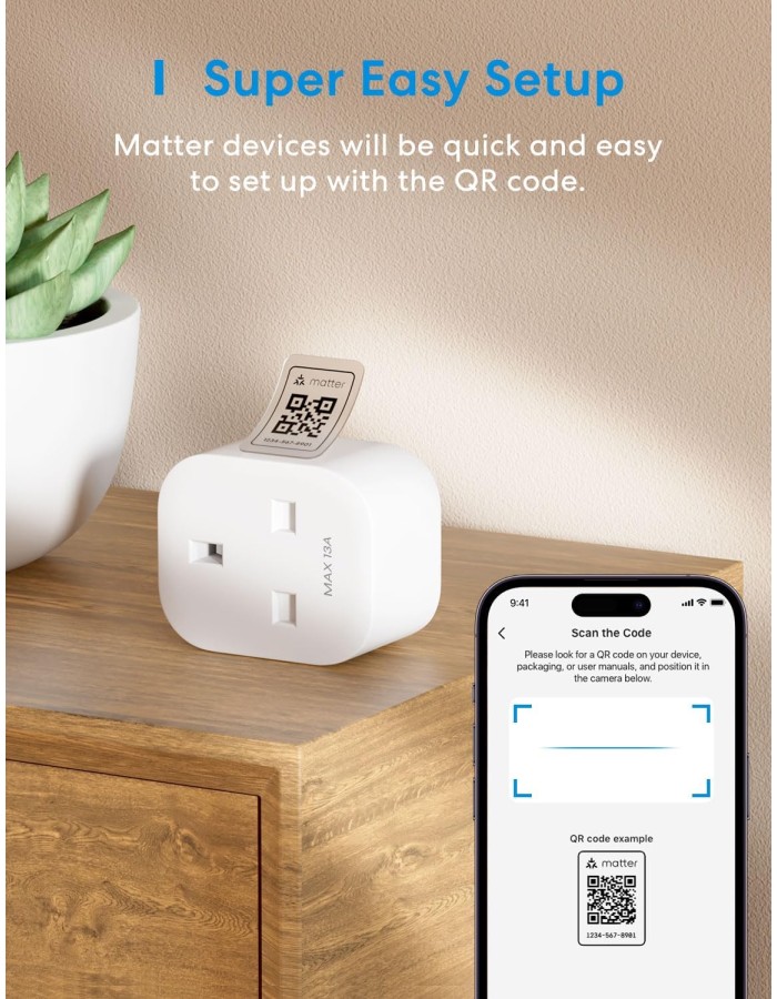 Meross Smart Wi-Fi Plug (matter) MSS315HK-UK Meross Smart Wi-Fi Plug (matter) MSS315HK-UK