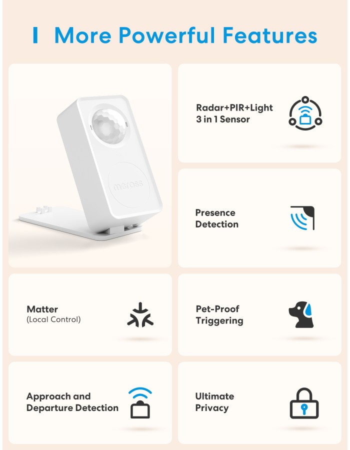 Meross Homekit Smart Presence Sensor with matter Meross Homekit Smart Presence Sensor with matter