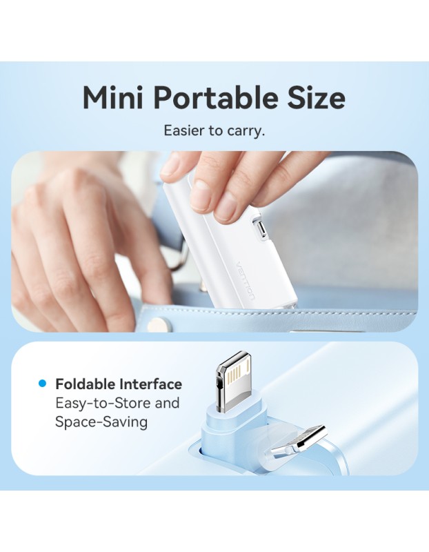 Vention Powerbank 4800mAh 22.5W Foldable Lightning White FHRW0