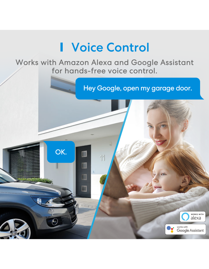Meross Homekit Smart Wi-Fi Garage Door Opener MSG100HK-UK