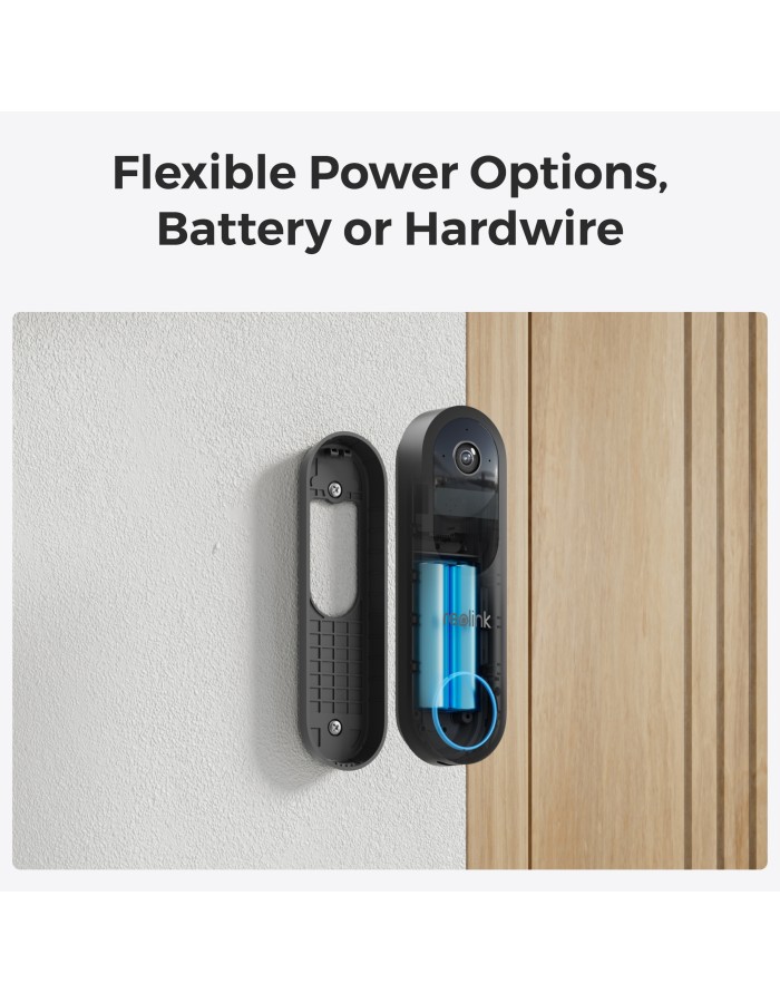Reolink BP Battery Video Doorbell 4MP Black with Chime and 64GB MicroSD (D340B)
