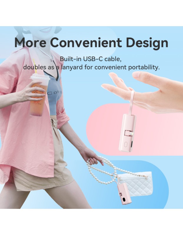 Vention Powerbank 4800mAh 22.5W Foldable Lightning White FHRW0