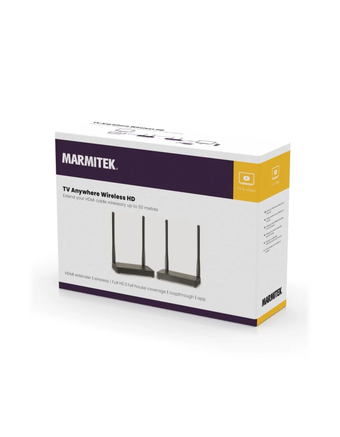 Marmitek Wireless HDMI Extender up to 50m with IR TV Anywhere Wireless HD