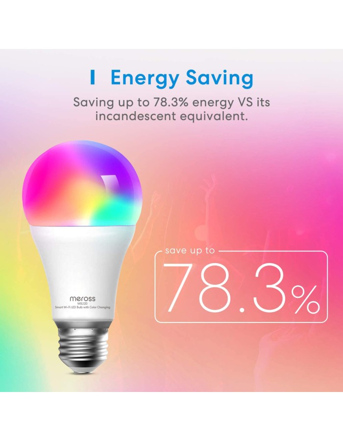 Meross Homekit Smart Wi-Fi LED Bulb RGBWW E27 MSL120HK-UK Meross Homekit Smart Wi-Fi LED Bulb RGBWW E27 MSL120HK-UK
