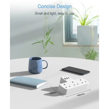Tessan 3-Gang plug Through UK Charger 2 USB A USB C 13A TS-223-C Tessan 3-Gang plug Through UK Charger 2 USB A USB C 13A TS-223-C