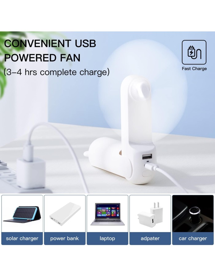 Jisulife F8X Plus White Portable Personal Fan with Lanyard & Powerbank function to Charge you Phone Jisulife F8X Plus White Portable Personal Fan with Lanyard & Powerbank function to Charge you Phone