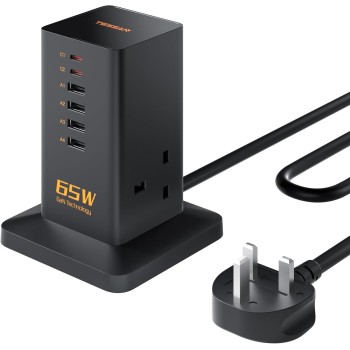 Tessan 2 Gang Extension  4 USB-A 2 USB C 2m 13A TS-FS02UK00