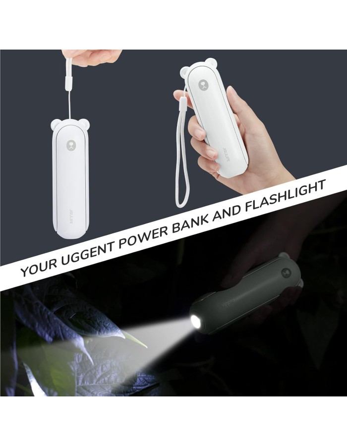 Jisulife F8X Plus White Portable Personal Fan with Lanyard & Powerbank function to Charge you Phone Jisulife F8X Plus White Portable Personal Fan with Lanyard & Powerbank function to Charge you Phone