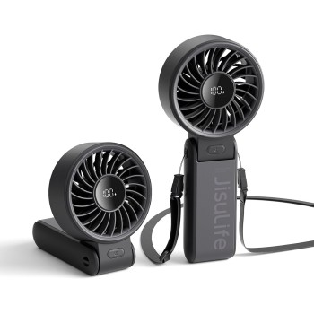 Jisulife LIFE 7 Black Portable & Foldable Personal Fan with LED Display
