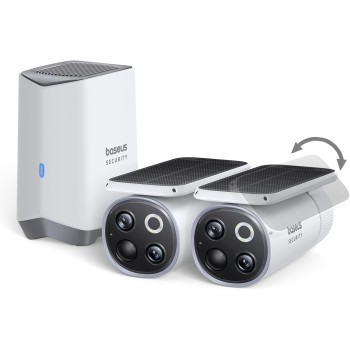Baseus Security S1 Pro Outdoor Self Rotating Solar 3K 2-Cam Kit White