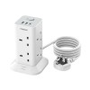 Tessan 8-Gang Extension 2 USB-A USB C 2m 13A TPS03-UK-C