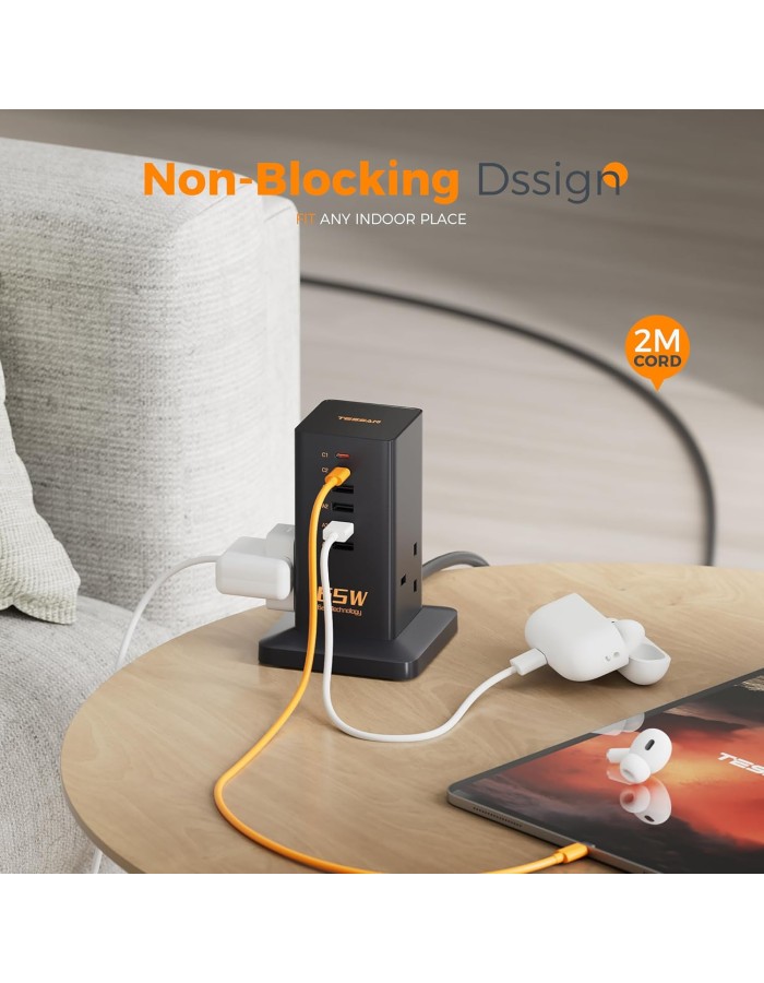Tessan 2 Gang Extension 4 USB-A 2 USB C 2m 13A TS-FS02UK00 Tessan 2 Gang Extension 4 USB-A 2 USB C 2m 13A TS-FS02UK00