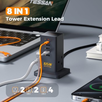 Tessan 2 Gang Extension 4 USB-A 2 USB C 2m 13A TS-FS02UK00 Tessan 2 Gang Extension 4 USB-A 2 USB C 2m 13A TS-FS02UK00