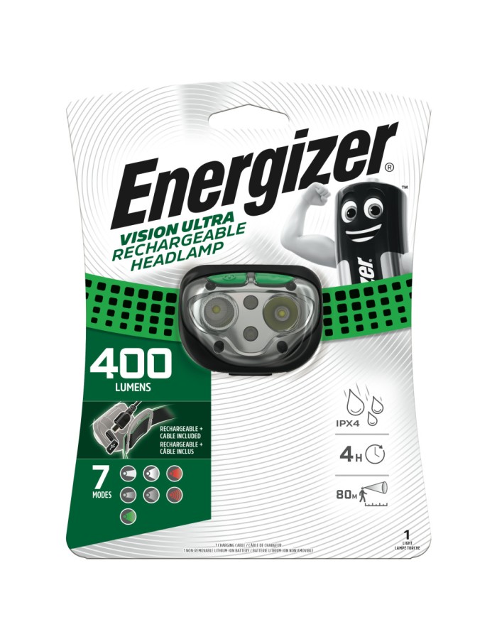 Energizer Vision Ultra USB-C Rechargeable Headlight 400 Lumens