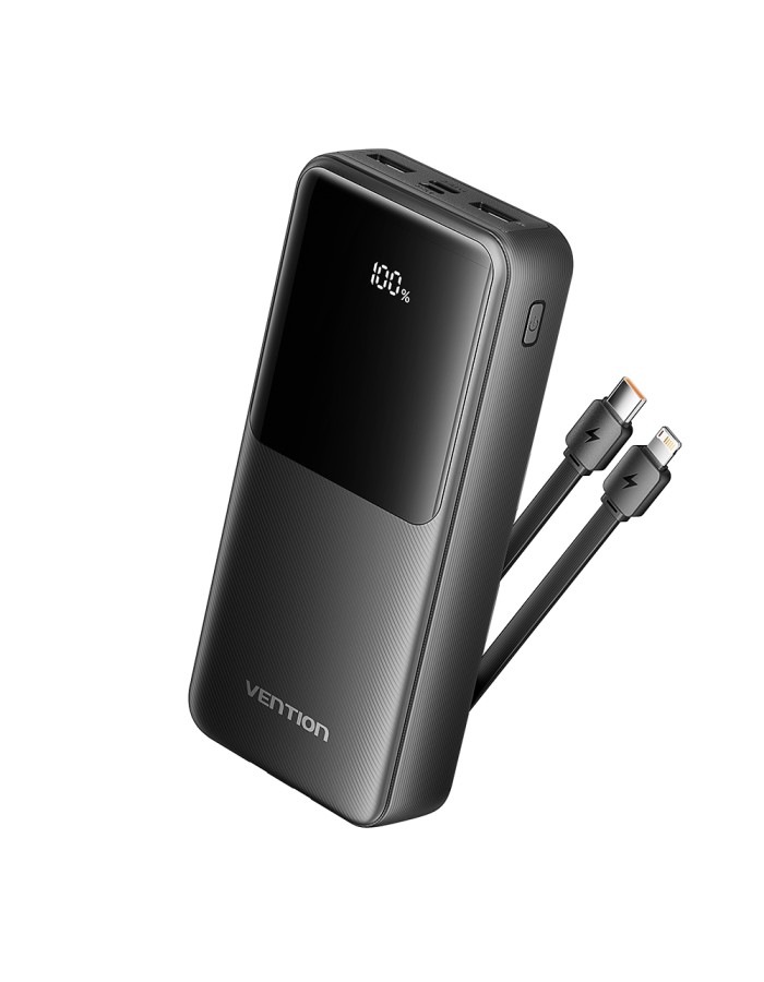 Vention Powerbank 20000mAh 22.5W Built-in USBC+Lighting Black FHPB0 Vention Powerbank 20000mAh 22.5W Built-in USBC+Lighting Black FHPB0